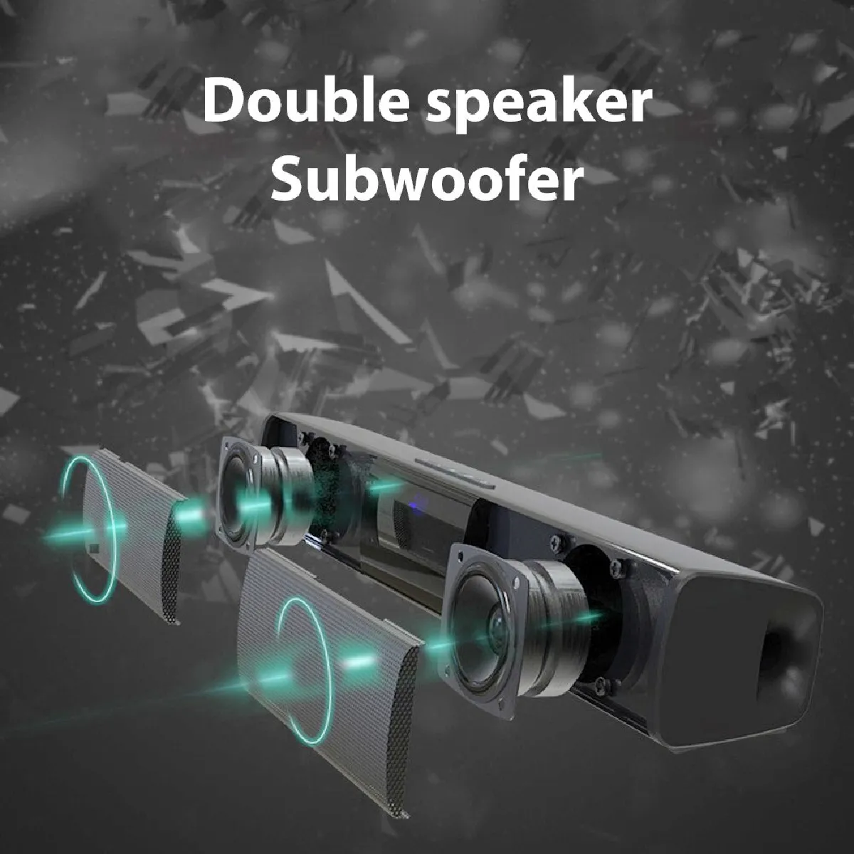 Universal Barre de son Bluetooth stéréo - Noir