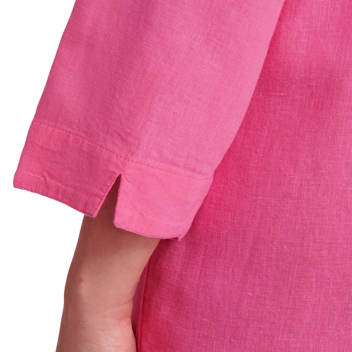 Gina Benotti Damen Leinen-Blusenkleid mit Kragen pink