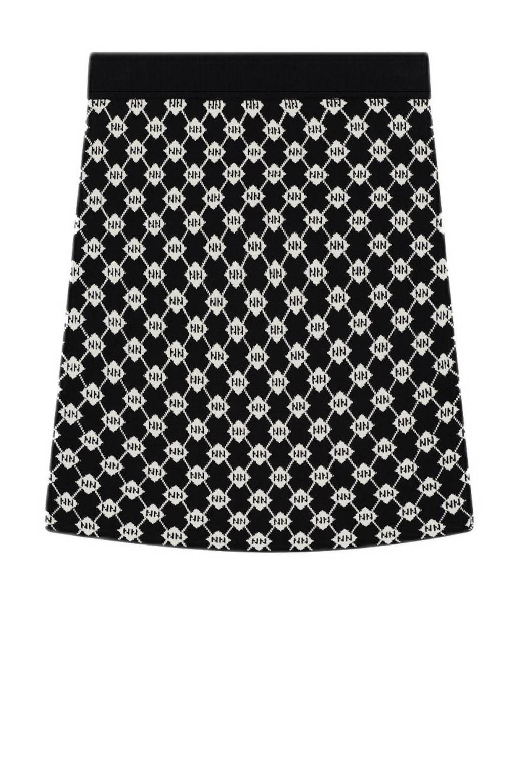 NIK&NIK rok Goldie met all over print zwart/beige
