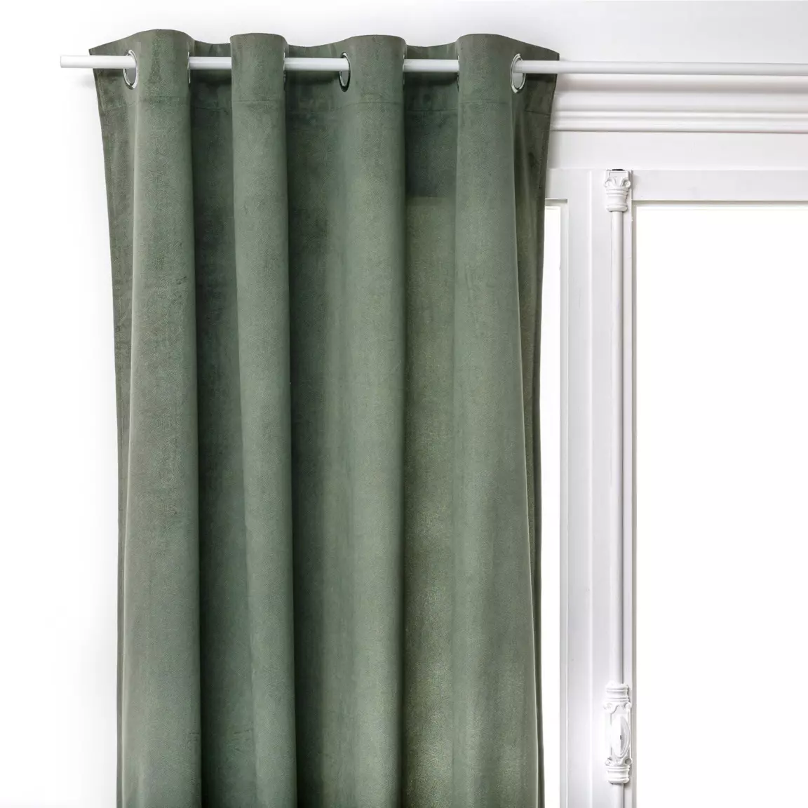 Rideau oeillets (140 x 260 cm) Lilou Vert kaki