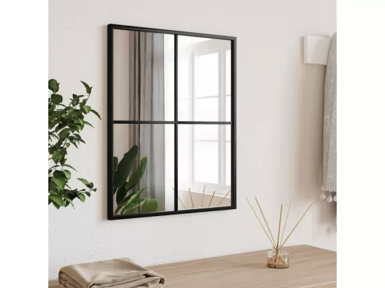 Miroir mural noir 40x50 cm rectangulaire fer