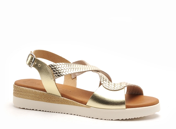 Eva frutos nu pieds plats femme 4258 or