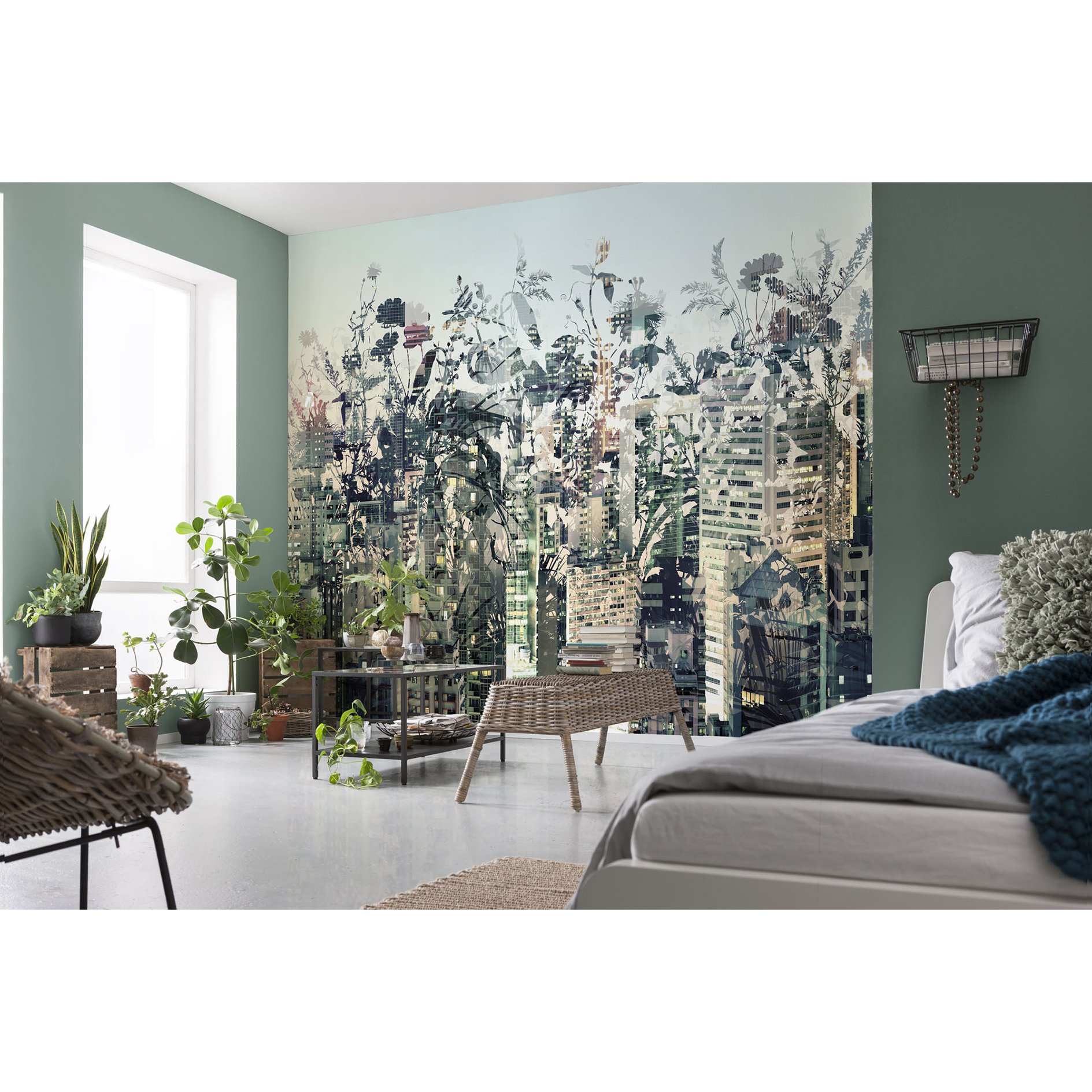 Papier-Fototapete URBAN JUNGLE - bunt - 368x254 cm
