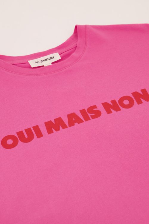 Roze T-shirt met rode 