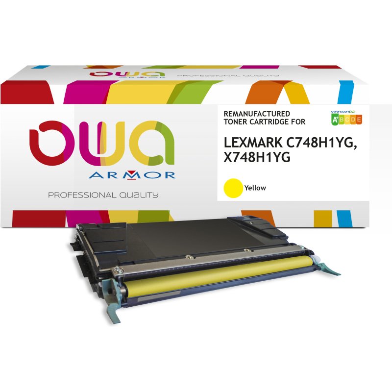 Toner remanufacturé OWA - haute capacité - pour LEXMARK C748H1CG, X748H1CG