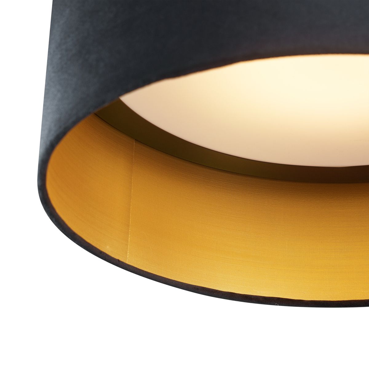 Moderne plafondlamp zwart velours 40cm incl. LED 3-staps dimbaar - Sue
