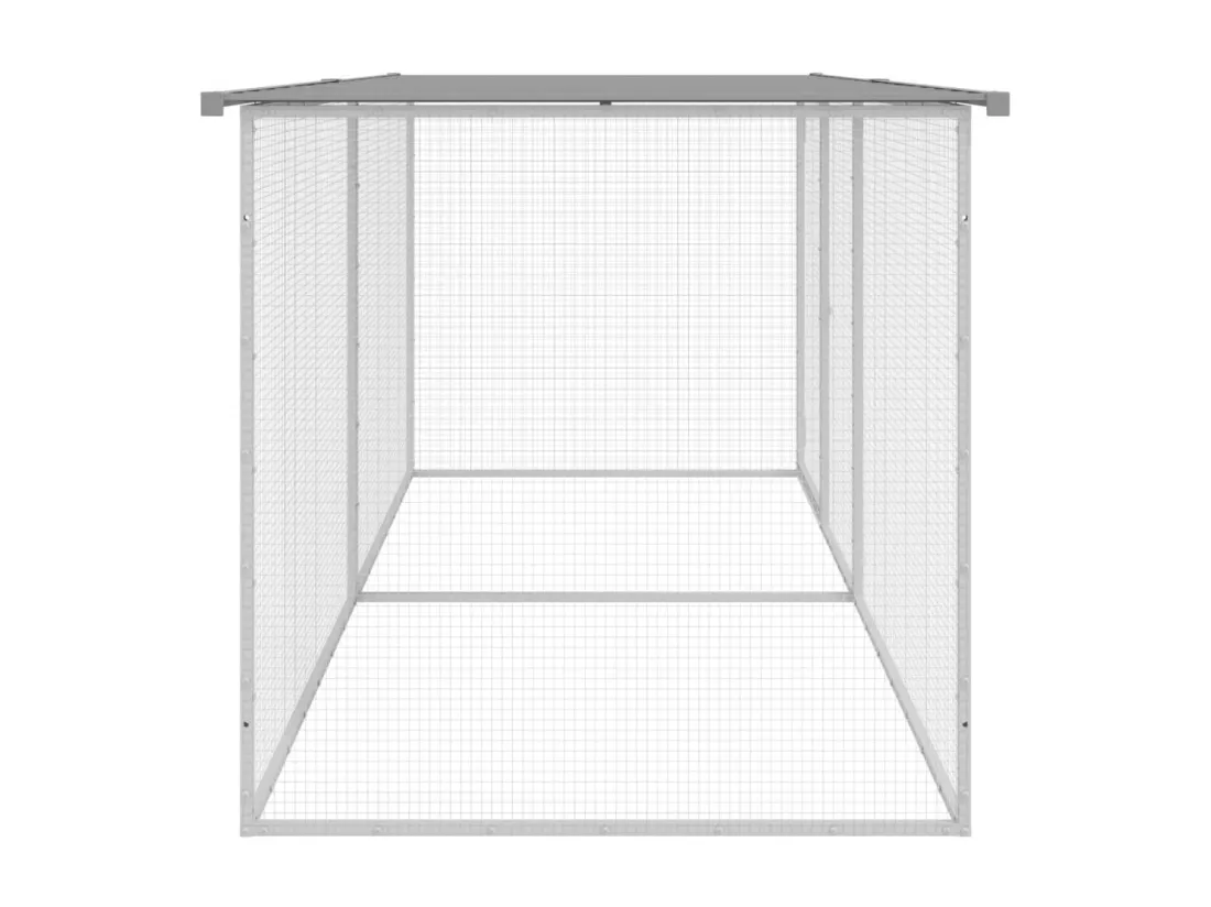 Poulailler avec toit gris clair 203x98x90 cm acier galvanisé