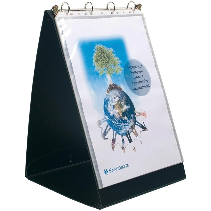 Classeur de présentation 4 anneaux plastifié Exacompta Exashow A3 - Dos 4 cm noir