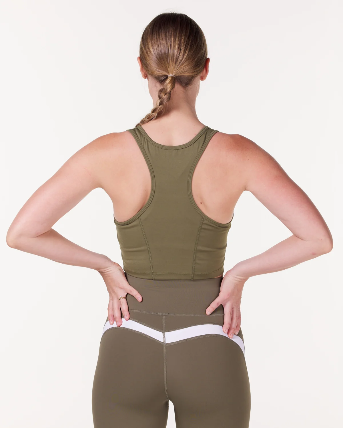 LEVITY Division Lightweight Crop Tank Green Burnt