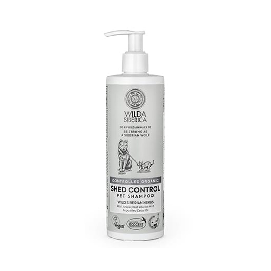 Shampoo Anti-Queda Natural Siberia Wild para Controle de Queda de Pelos de Animais de Estimação 400ml