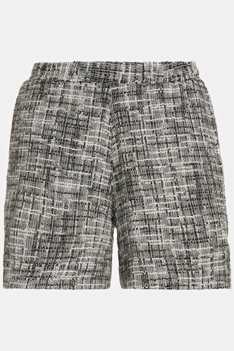 Bouclé-Bermuda, weites Bein, Metallic-Effekt