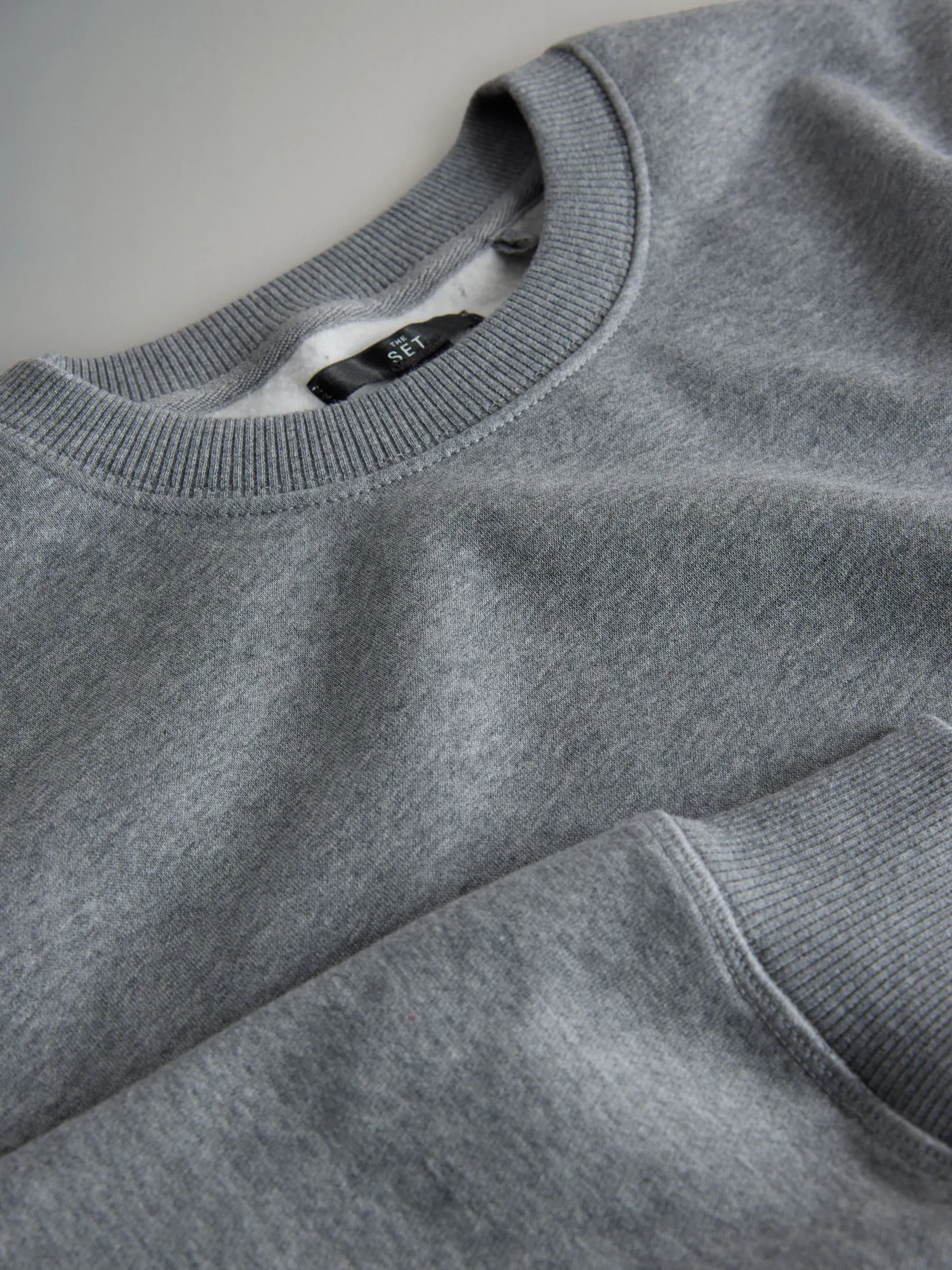 Blauw/grijs - Verpakking van 3 - The Set Crew Neck Relaxed Fit Sweat Top
