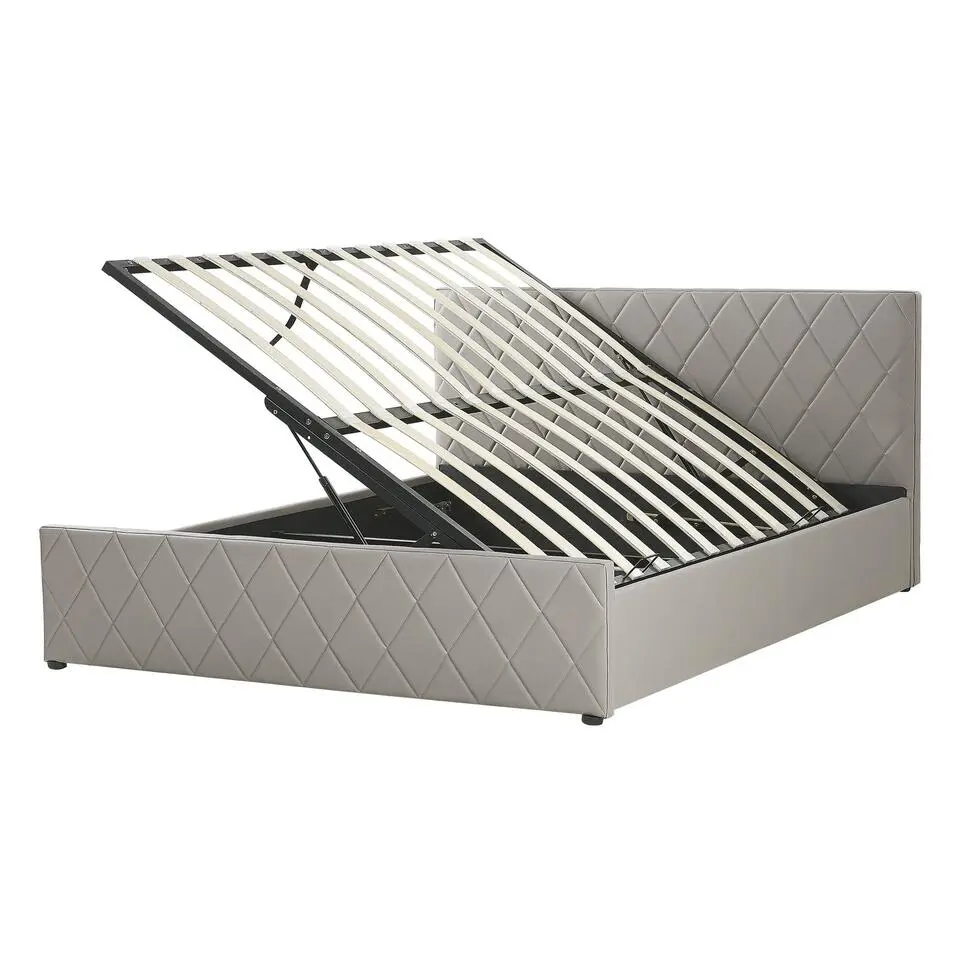 ROCHEFORT - Bed met opbergruimte - Grijs - 140 x 200 cm - Kunstleer