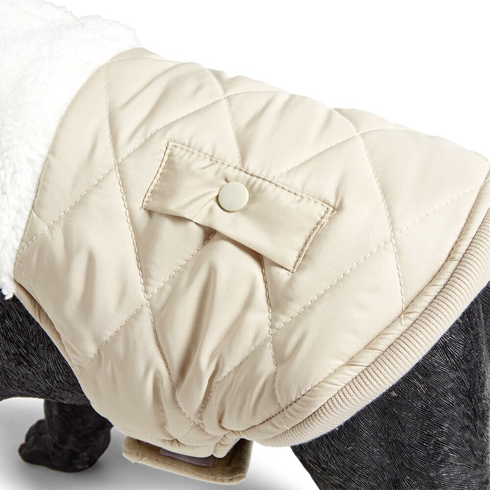 Veste pour chien dessus sherpa beige et blanc - Taille XL