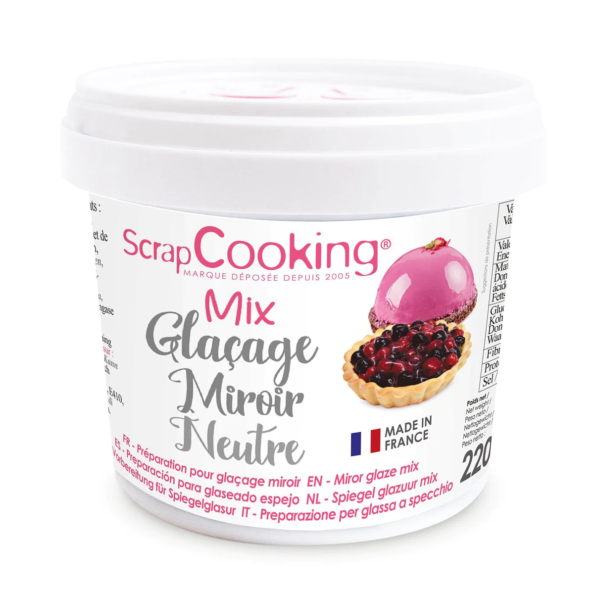 Préparation glaçage miroir neutre 220 g Scrapcooking