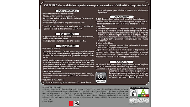 Peinture extérieure et intérieure pour sol tenue extrême V33 galet 500 ml