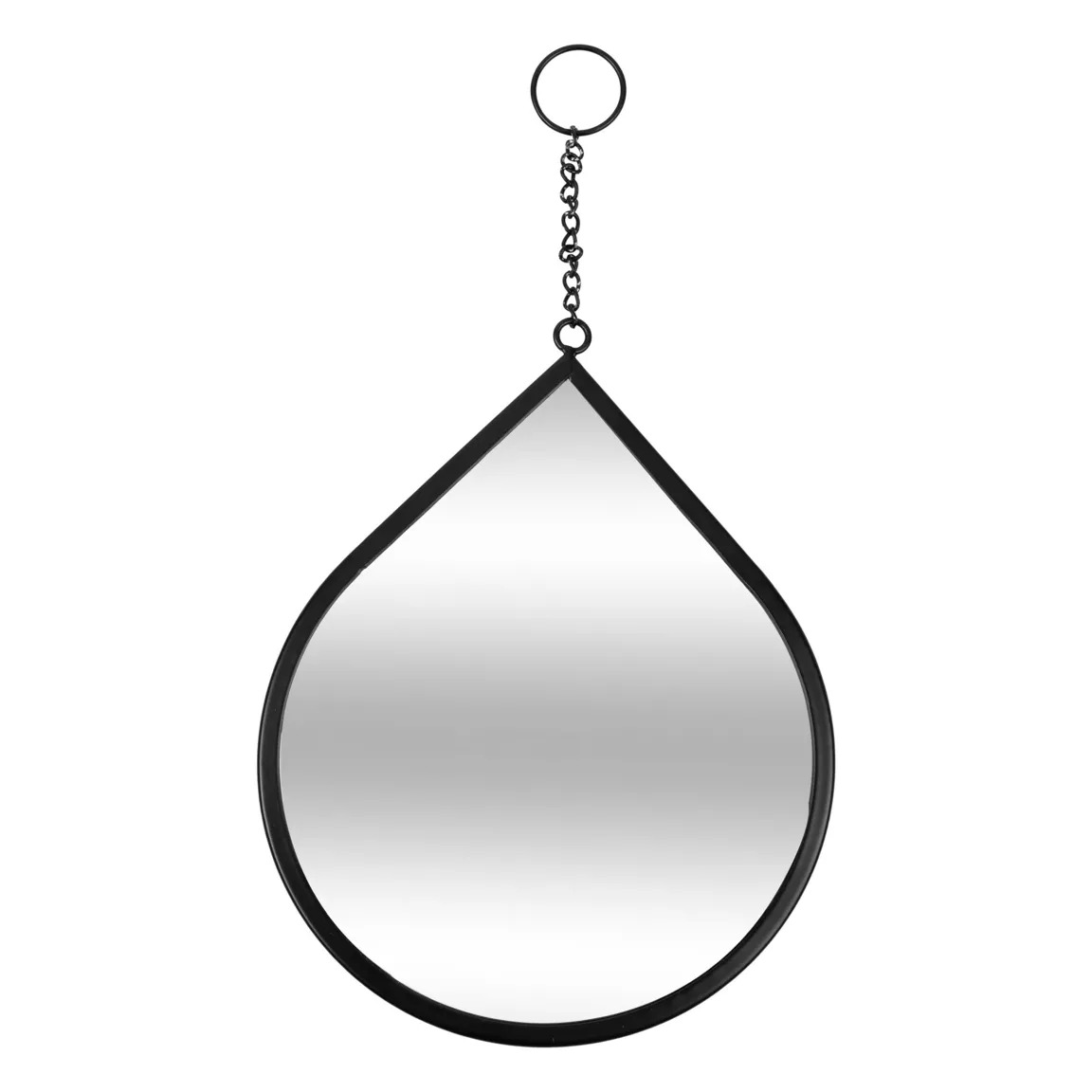 Lot de 3 miroirs muraux gouttes métal (H29.5 cm) Leny Noir