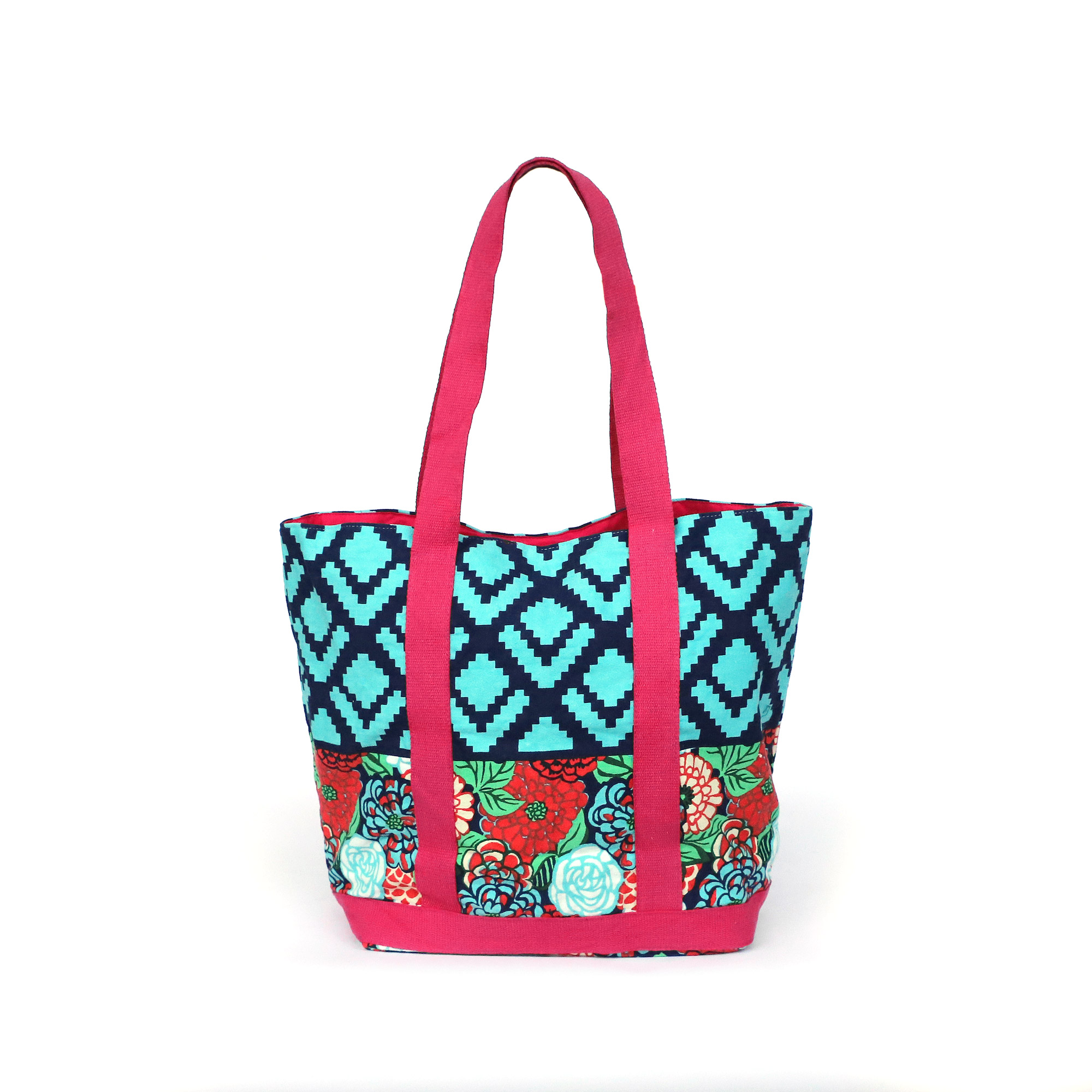 Schultertasche 'Blumen', pink, multicolor, B 38 cm, H 37 cm, L 16 cm günstig bestellen