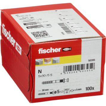 Fischer nagelpluggen 5X30 mm 100 stuks