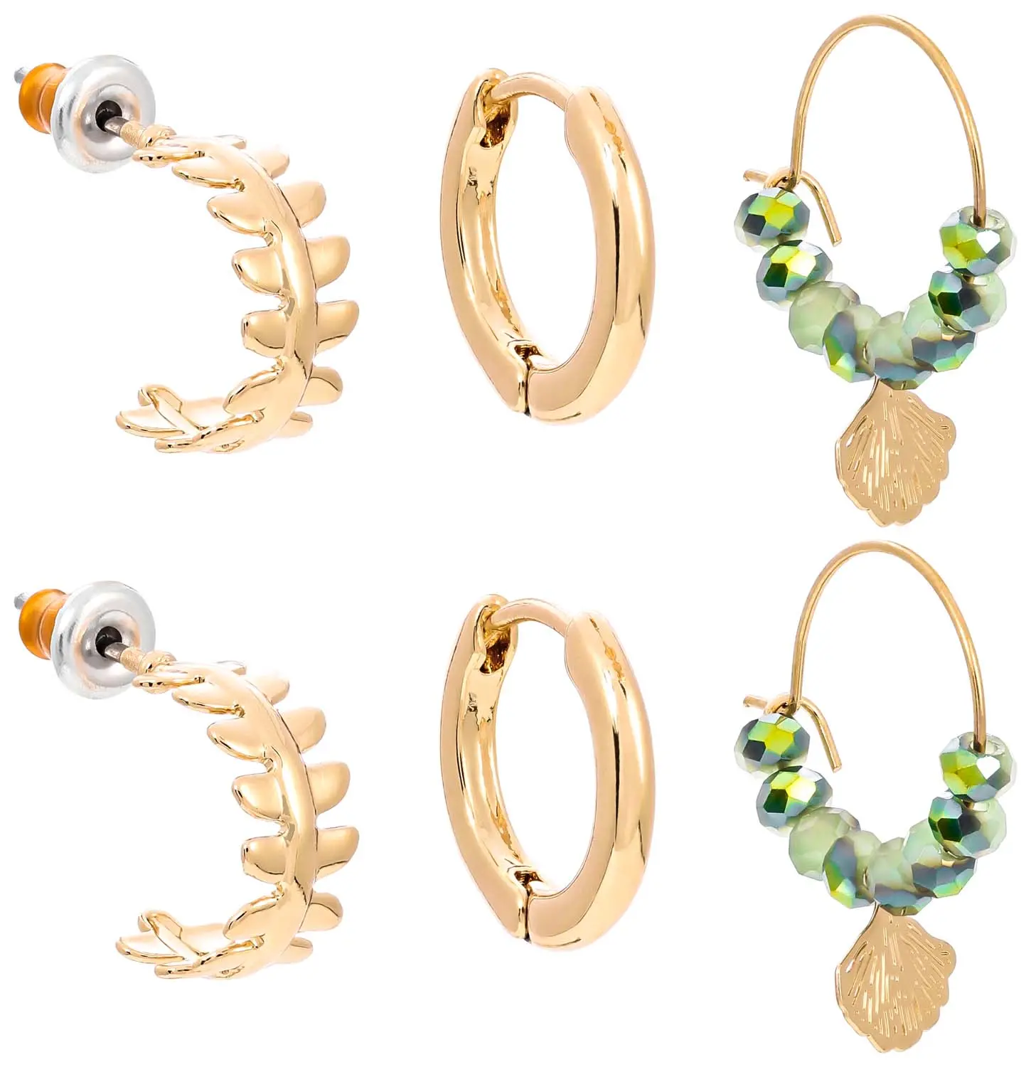 Ohr-Set - Green Shells