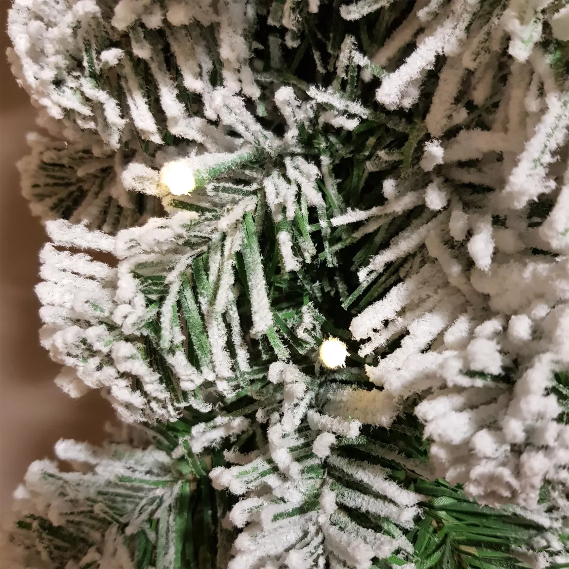 Guirlande de sapin lumineuse (300 cm - D25) Royal Vert enneigé et Blanc chaud