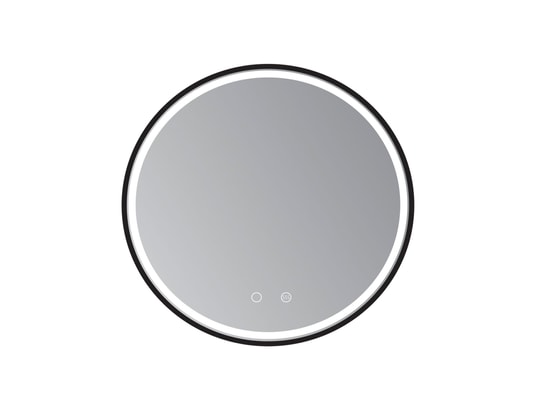 LEDIMEX - Miroir triled rond 80 cm - noir mat - série paris