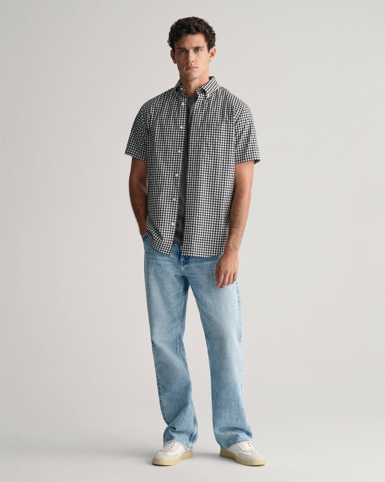 Gant| Herren Kurzarmhemd VICHY-KARO aus Popeline Regular Fit