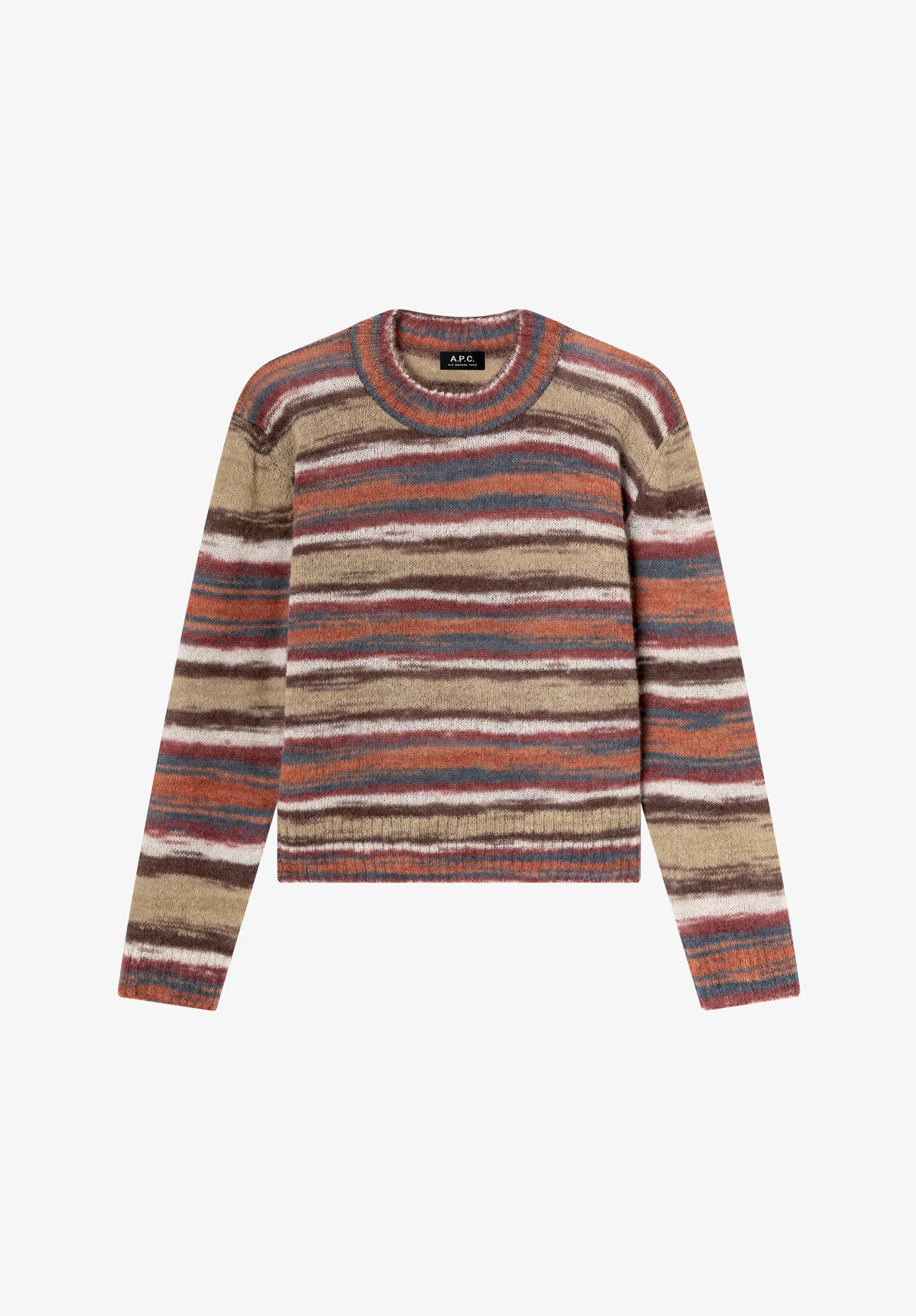 Pull rayé marron en alpaga - Marron