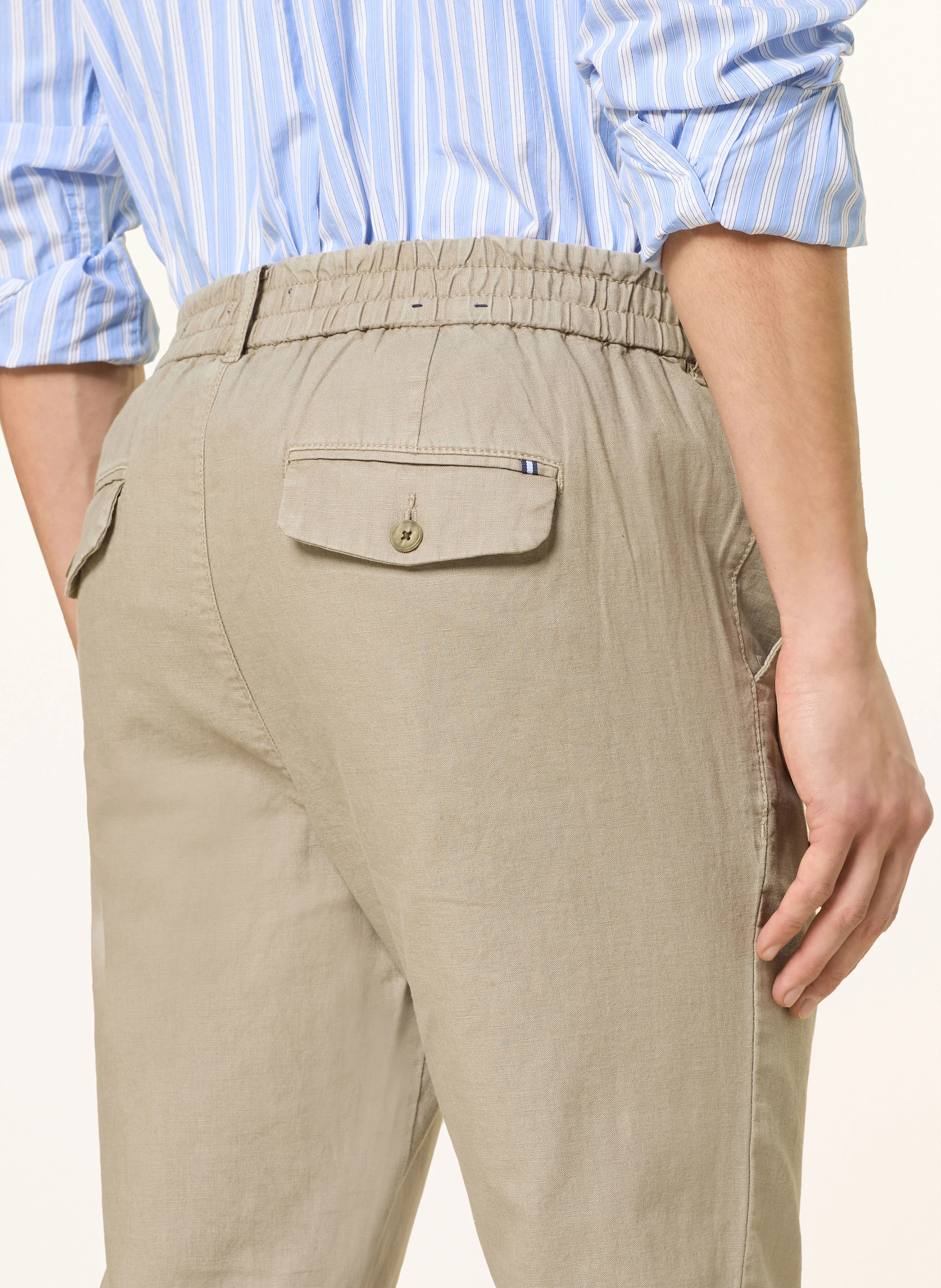STROKESMAN'S Chino Extra Slim Fit mit Leinen