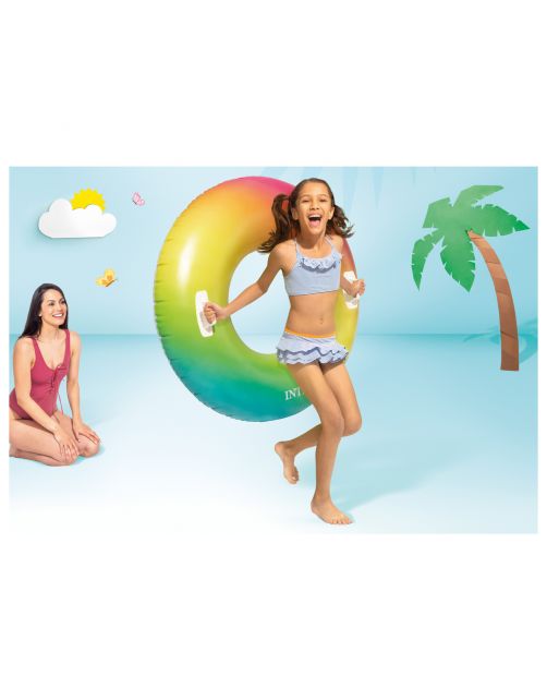 Intex Zwemband Whirl Tube Color - Luchtbedden - 122 cm Multi-Color