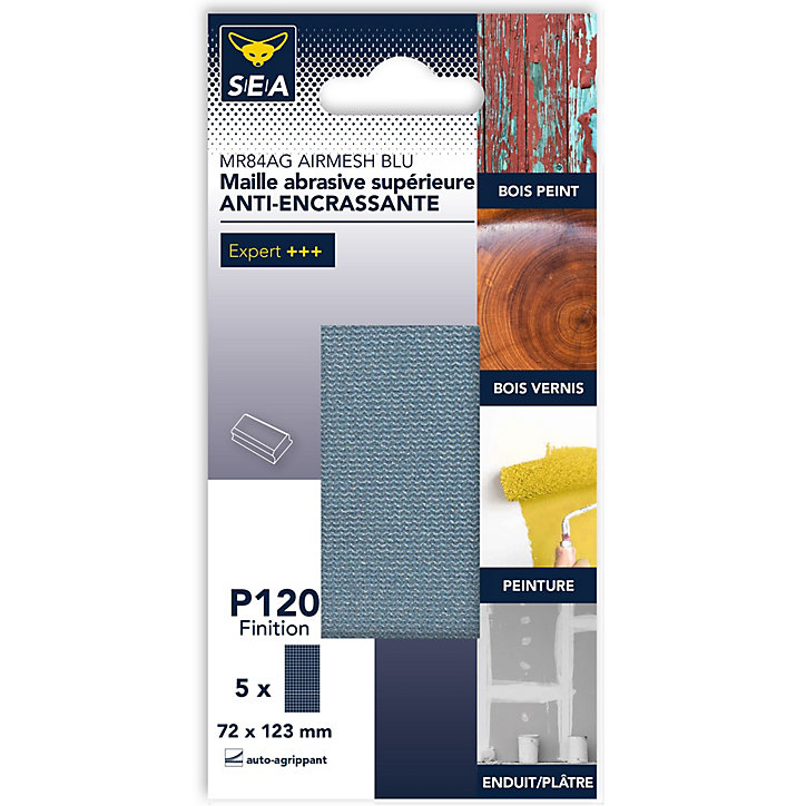 Maille abrasive anti-encrassement 72 x 123 mm grain 120