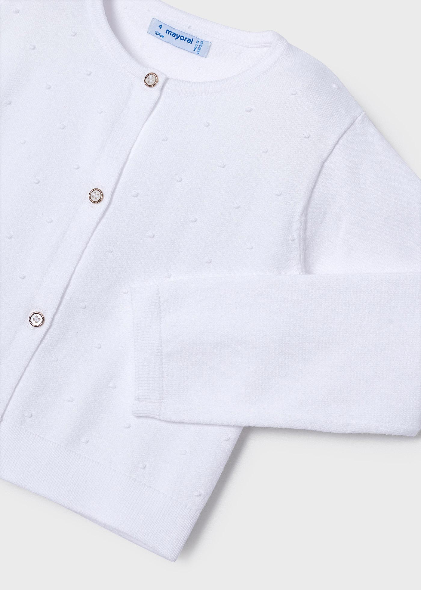 Casaquinho de malha de algodão sustentável para meninas
