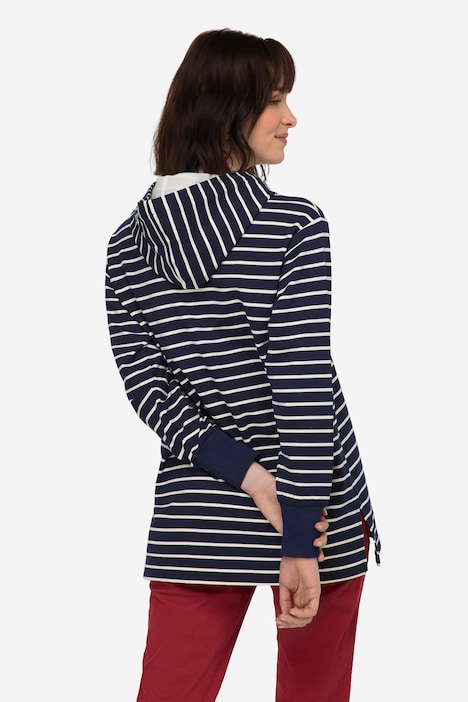 Hoodie, Ringel Sweater, Anker Print, Langarm