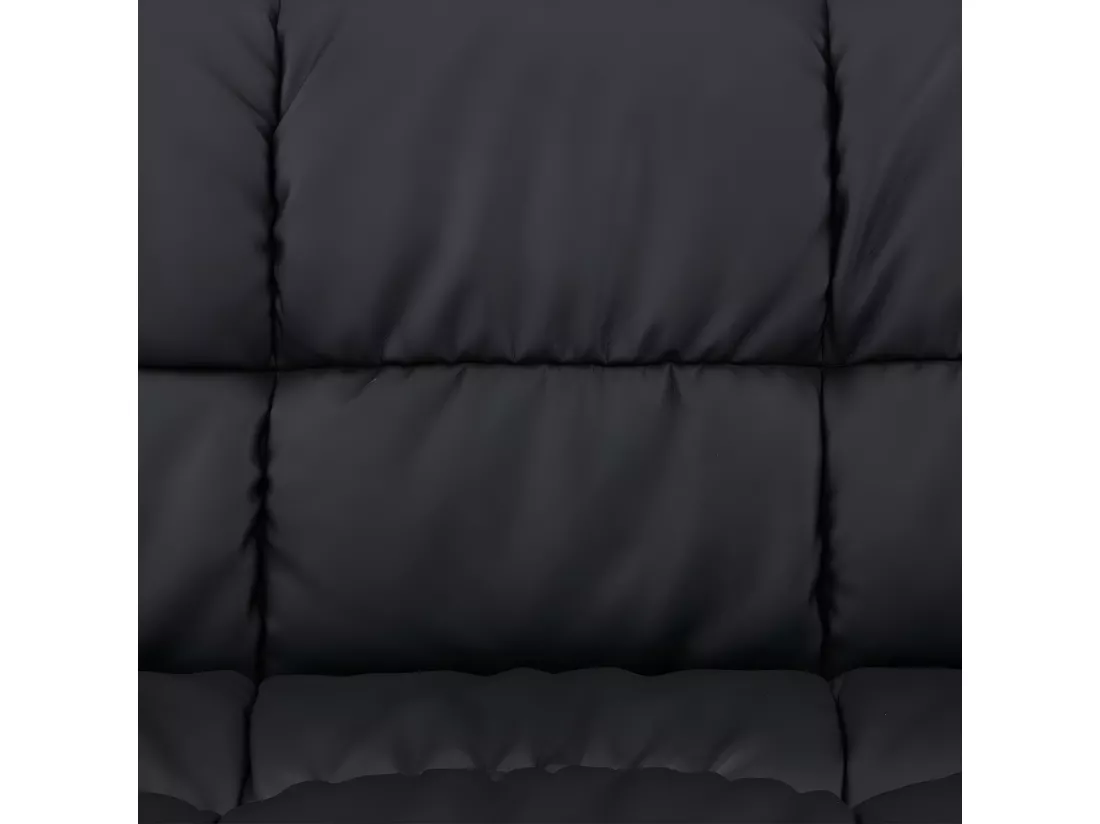 Angle Canapé-lit clic-clac 2 places + meridienne réversible gauche / droite pour couchage d’appoint taille 120 x 229 cm en PU noir - MELLOW