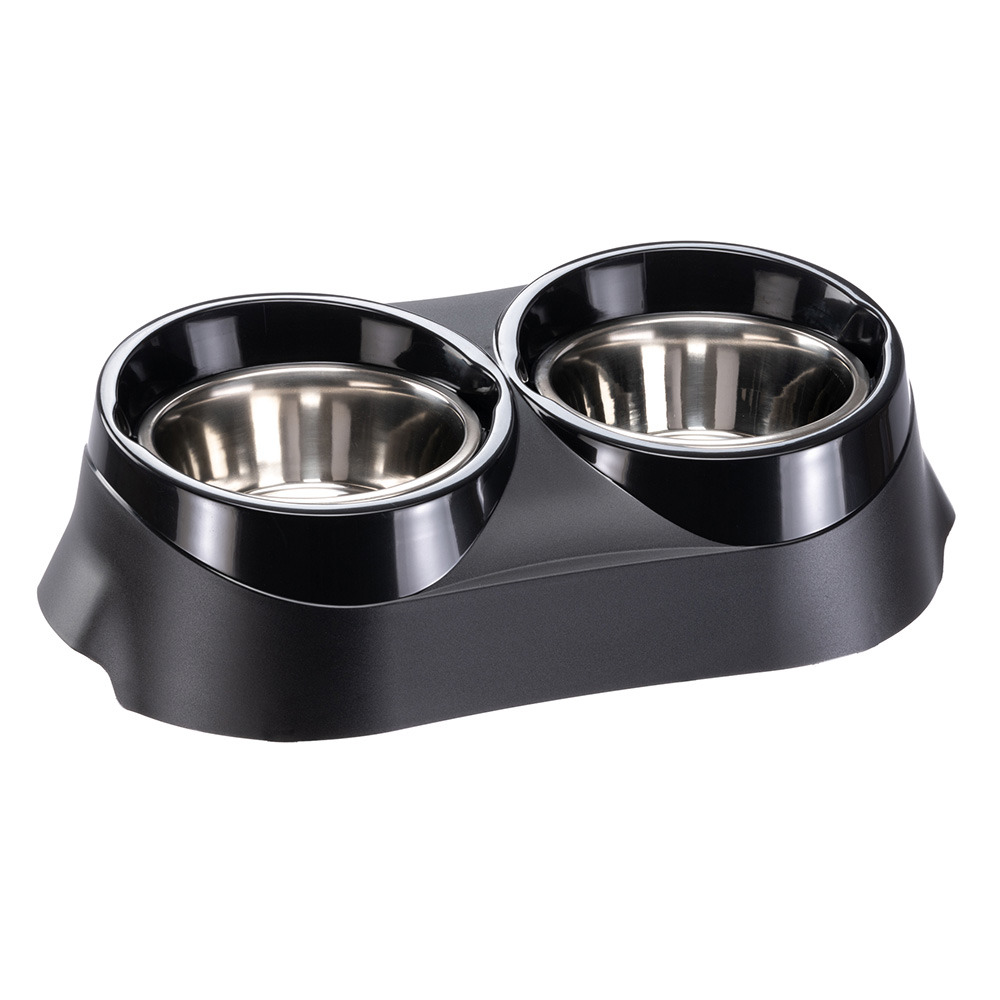 Porte-gamelle gamelles acier bord de confinement nourriture eau chien ferplast duo feed