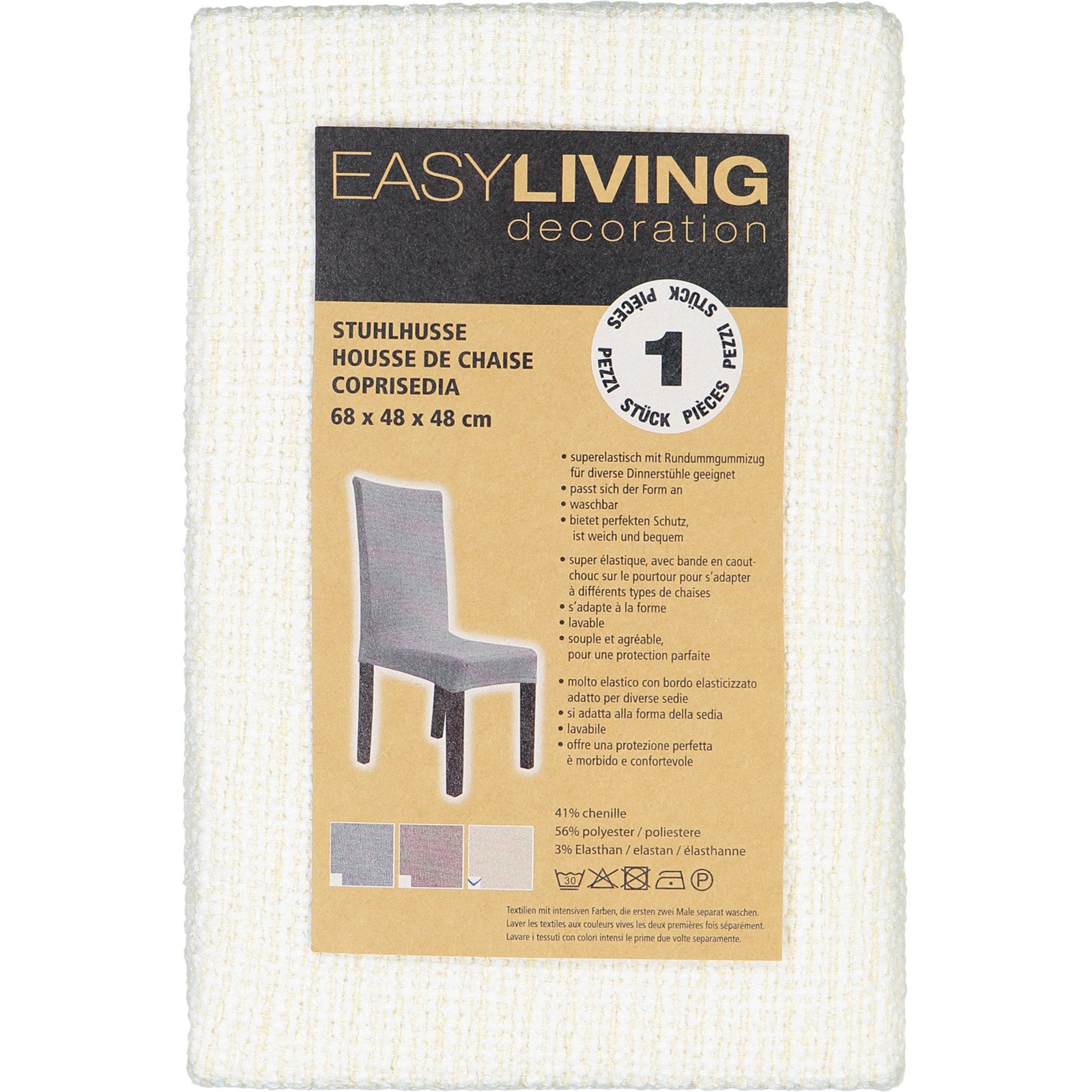 Stuhlhusse 68 x 48 x 48 cm offwhite