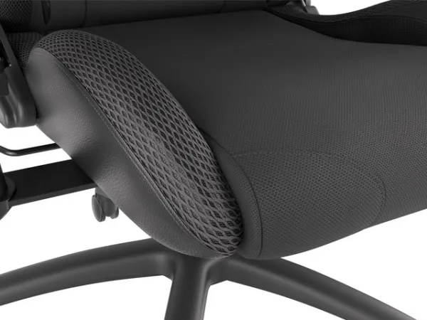 Genesis Trit 500 RGB - Stol - ergonomisk - lænestol - armstøtter - T-formet - vippe - drejeled - tekstil, PU syntetisk læder - sort