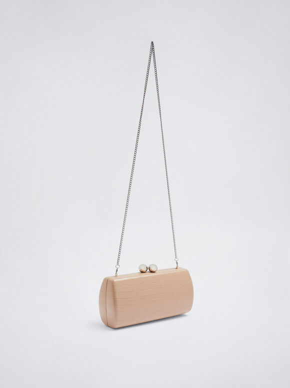 Clutch de festa com estampa animal - Rosa
