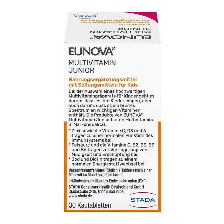 Eunova Junior Kautabletten mit Orangengeschmack, 30 St