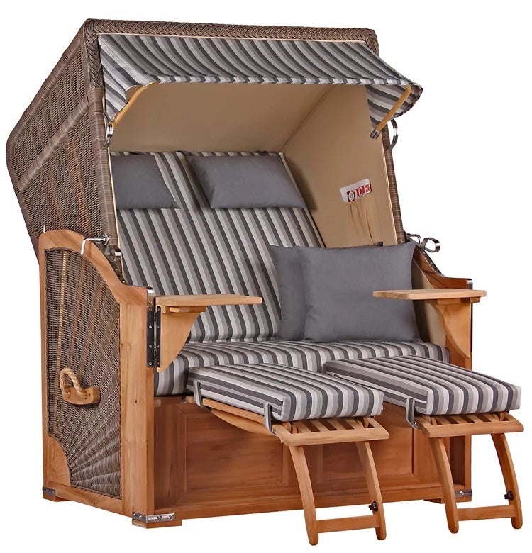 Strandstoel Nordstrand Teak PE grijs design 545