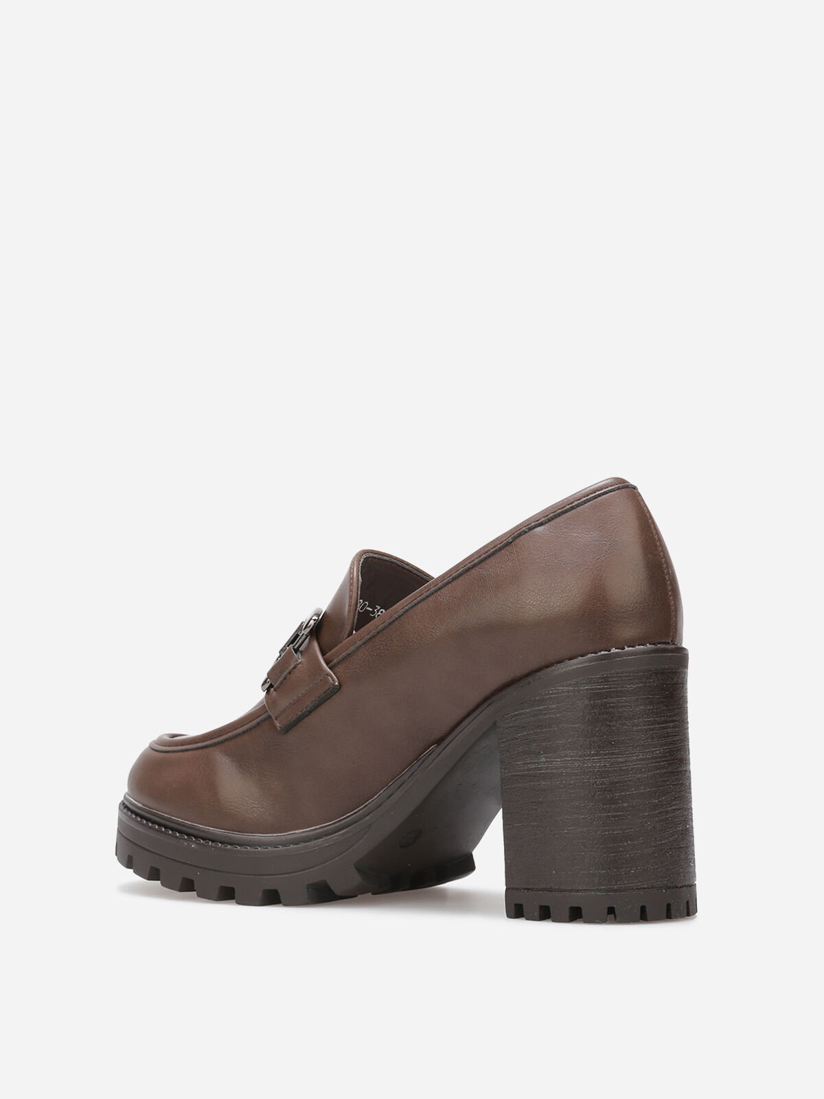 Mocassins à talon cranté- Marron
