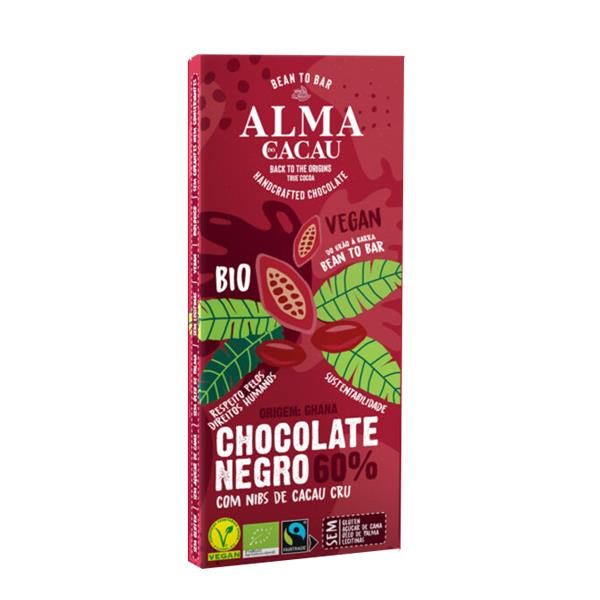 Chocolate 60% Bio Com Pedaços De Cacau