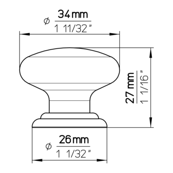 Knop Claudia craquelee 34mm