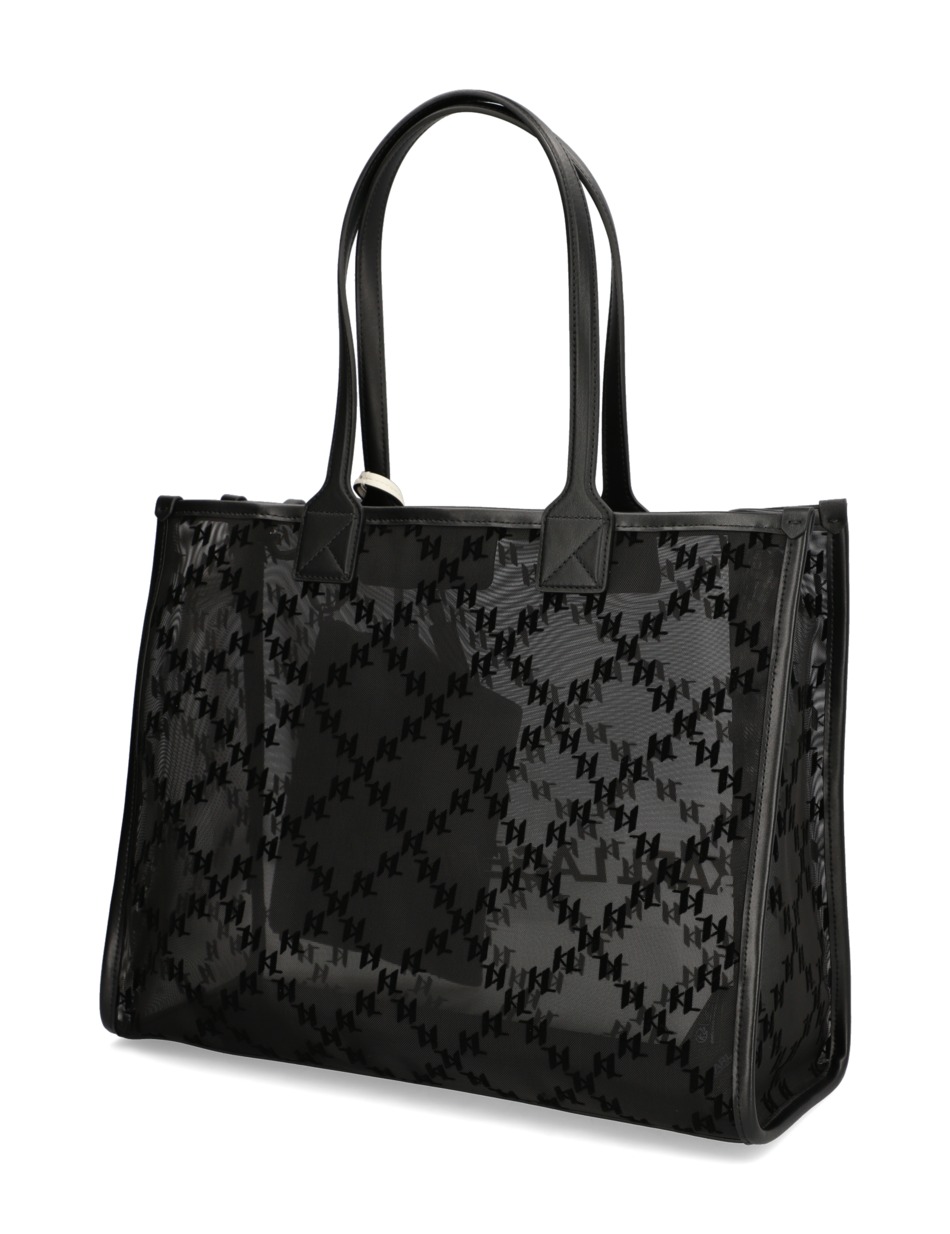 k/skuare lg tote mono flock