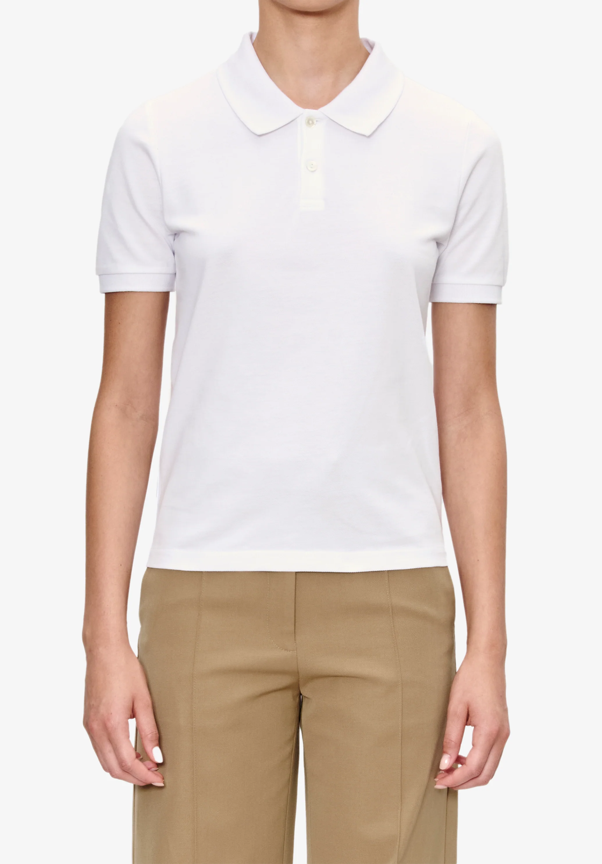 polo ajusté manches courtes GOTS - Blanc