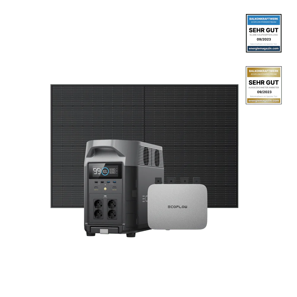 EcoFlow PowerStream Balkonkraftwerk mit 3 kWh Speicher 800W - DELTA Pro