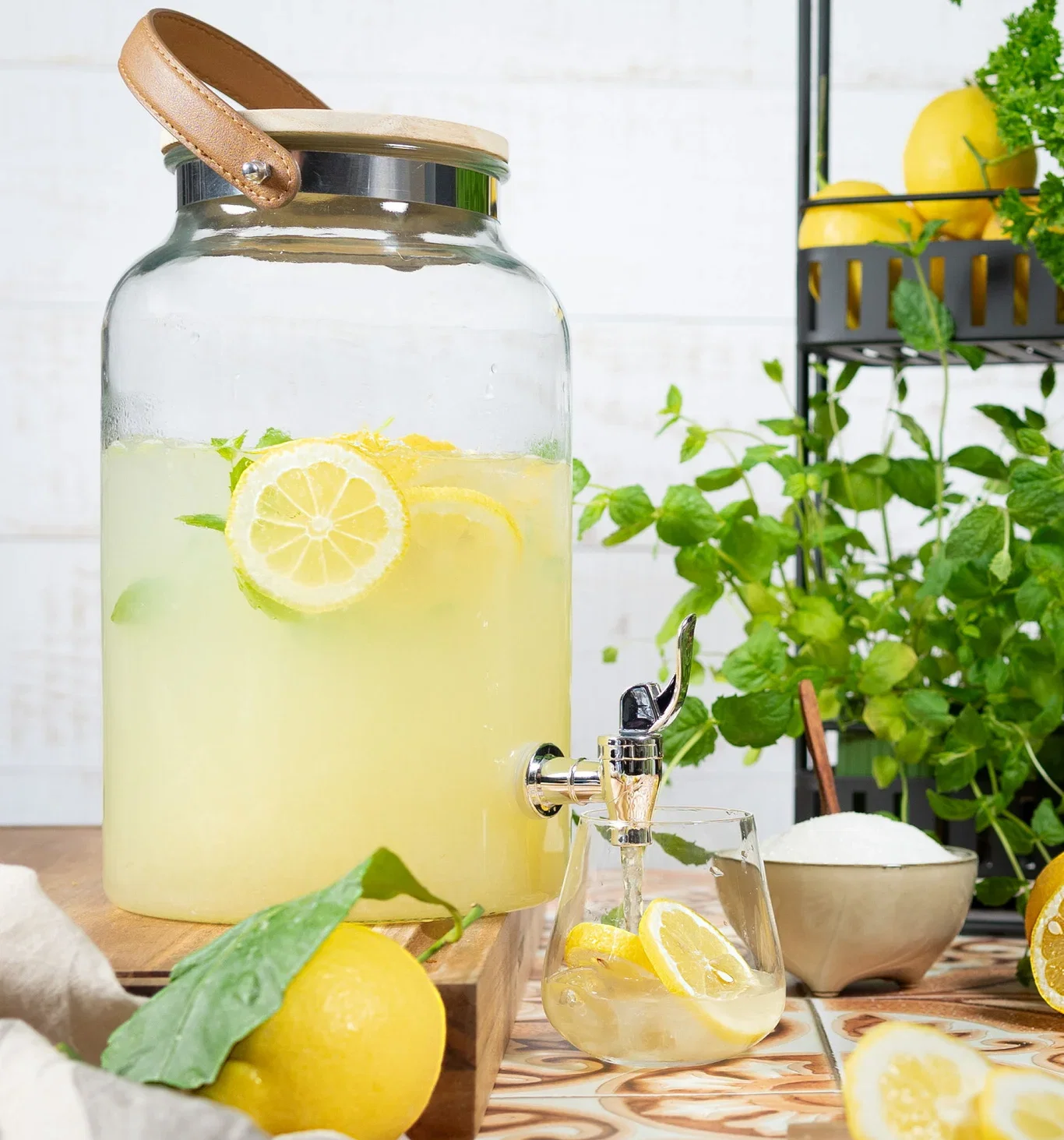 Glassbeholder med dispenser 5 L