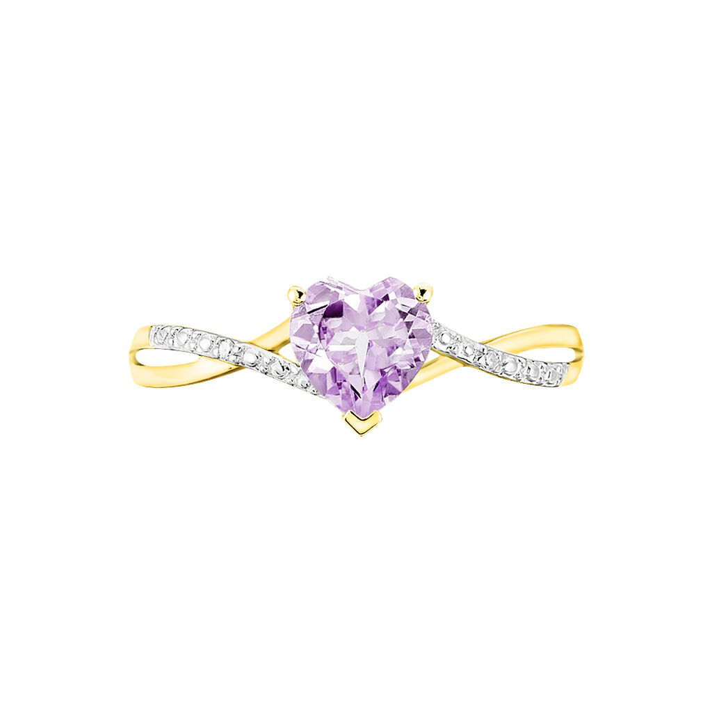 Bague Clothilde Or Jaune Amethyste Et Oxyde De Zirconium