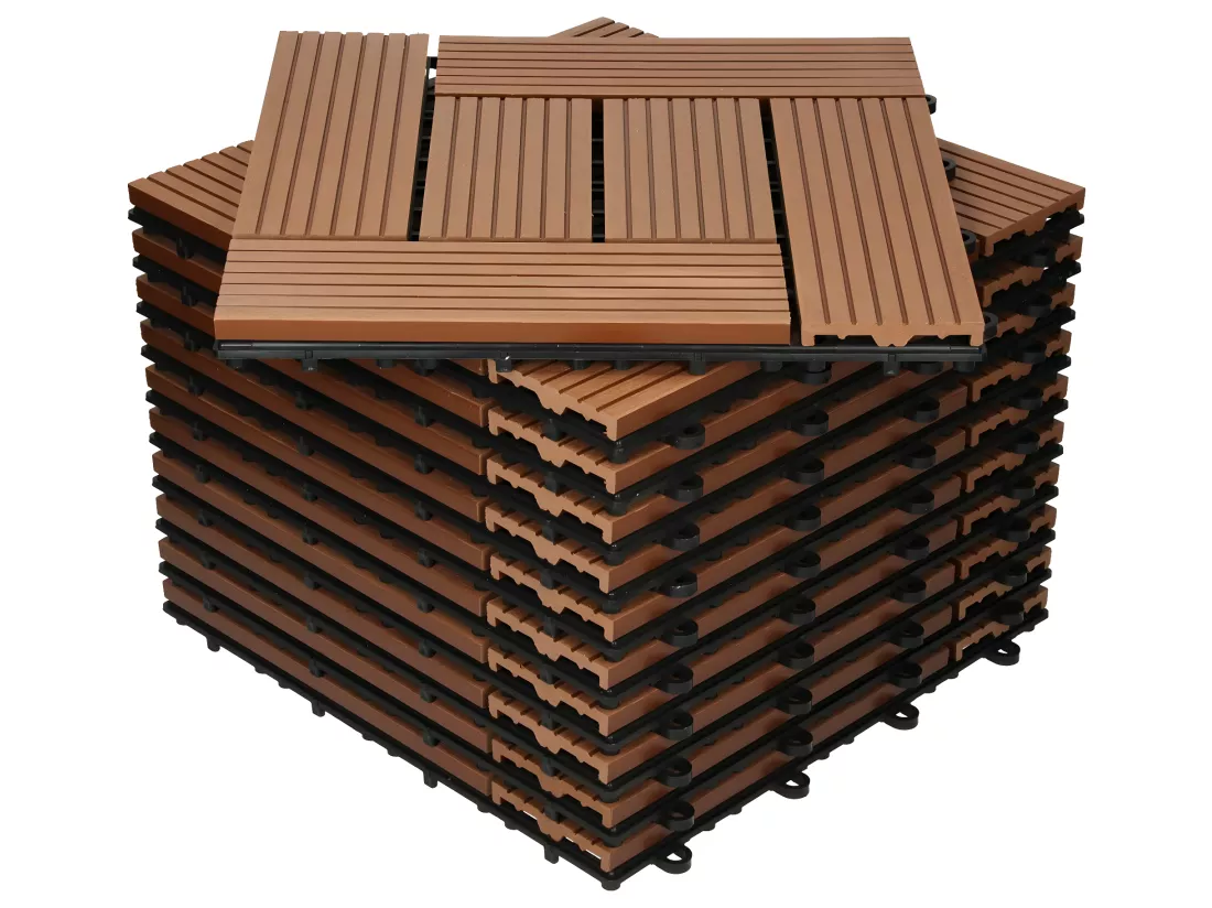 Carreaux de sol 30x30cm 1 m² mosaïque pour jardin piscine patio marron clair ECD Germany