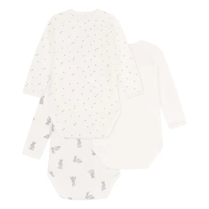 Petit Bateau Lot 3 Bodies Naissance Lapin | Blanc